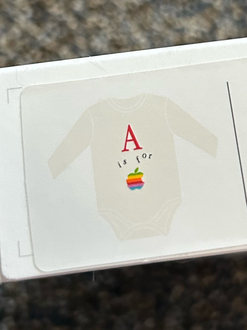 NWT NIB Apple infant 3 - 6 months white long sleeve bodysuit A is for Apple baby